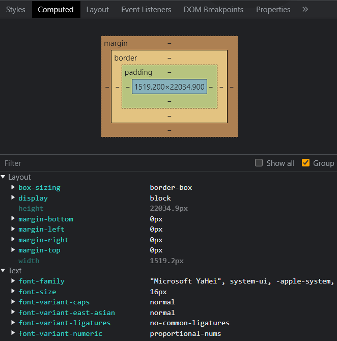 Chrome Browser Computed